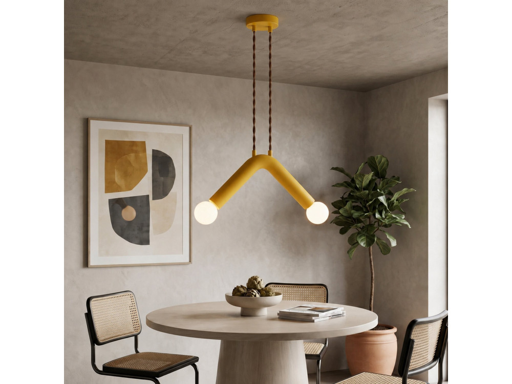 Lampada a sospensione in metallo "Balance" - 33 x 15 cm - Giallo
