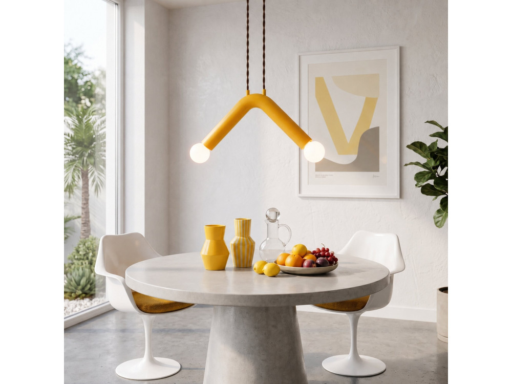 Lampada a sospensione in metallo "Balance" - 33 x 15 cm - Giallo