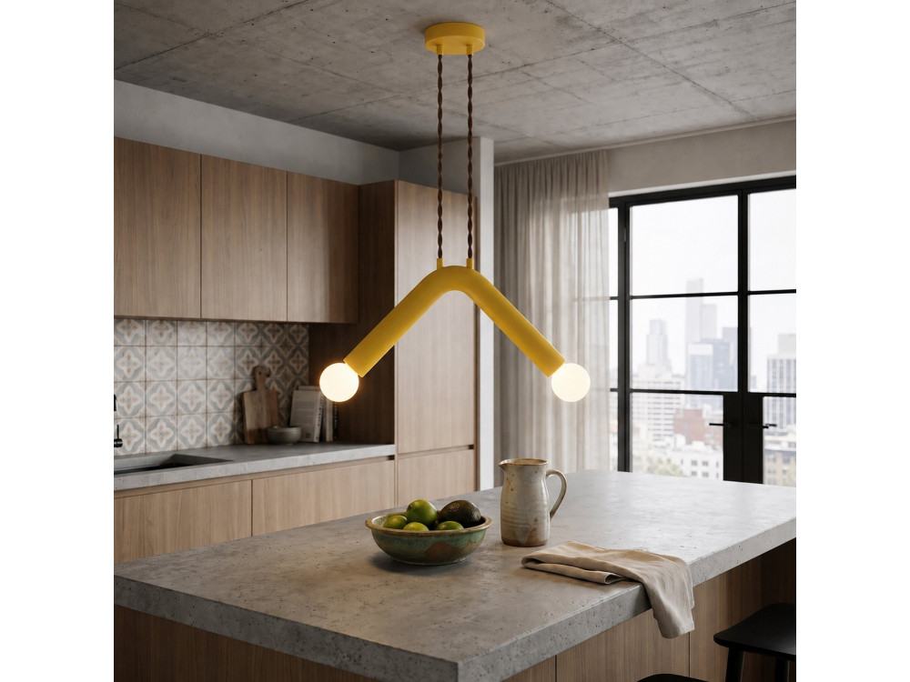 Lampada a sospensione in metallo "Balance" - 33 x 15 cm - Giallo