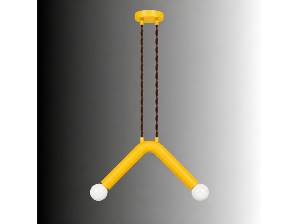 Lampada a sospensione in metallo "Balance" - 33 x 15 cm - Giallo