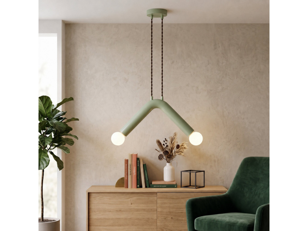 Lampada a sospensione in metallo "Balance" - 33 x 15 cm - Verde