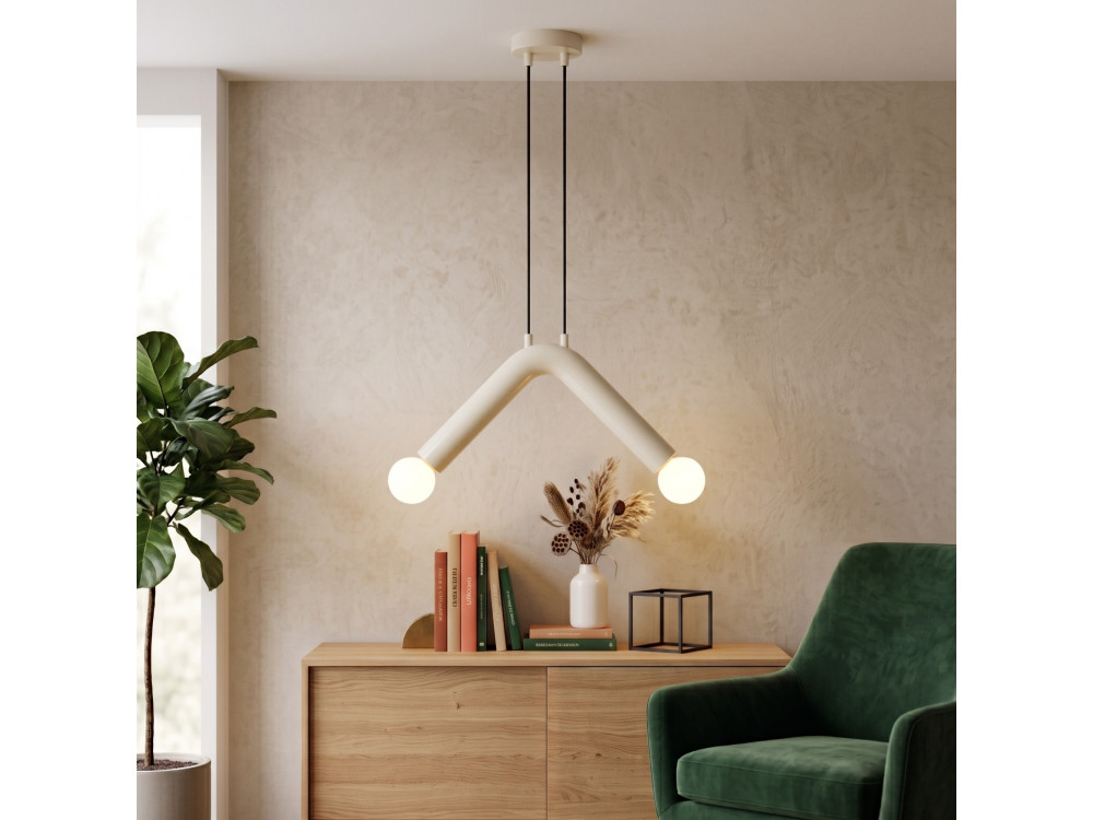 Lampada a sospensione in metallo "Balance" - 33 x 15 cm - Bianco