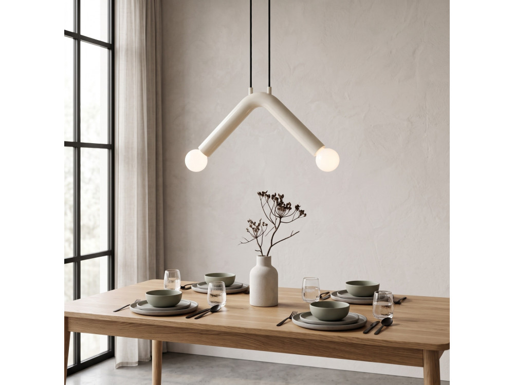 Lampada a sospensione in metallo "Balance" - 33 x 15 cm - Bianco