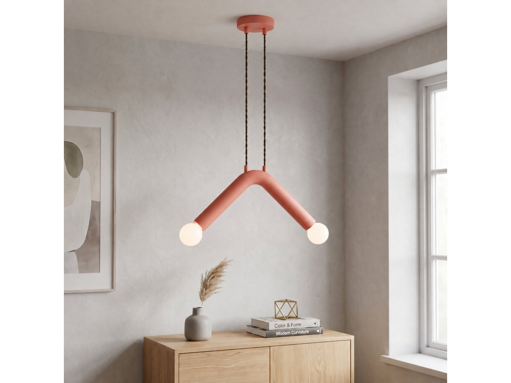 Lampada a sospensione in metallo "Balance" - 33 x 15 cm - Rosa