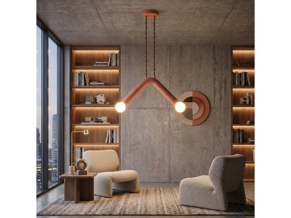 Lampada a sospensione in metallo "Balance" - 33 x 15 cm - Rosa