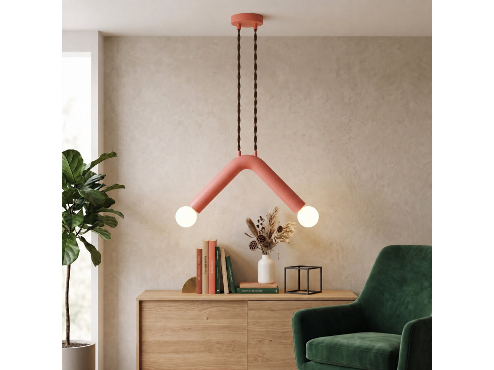 Lampada a sospensione in metallo "Balance" - 33 x 15 cm - Rosa