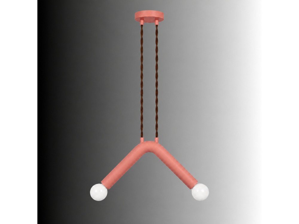 Lampada a sospensione in metallo "Balance" - 33 x 15 cm - Rosa