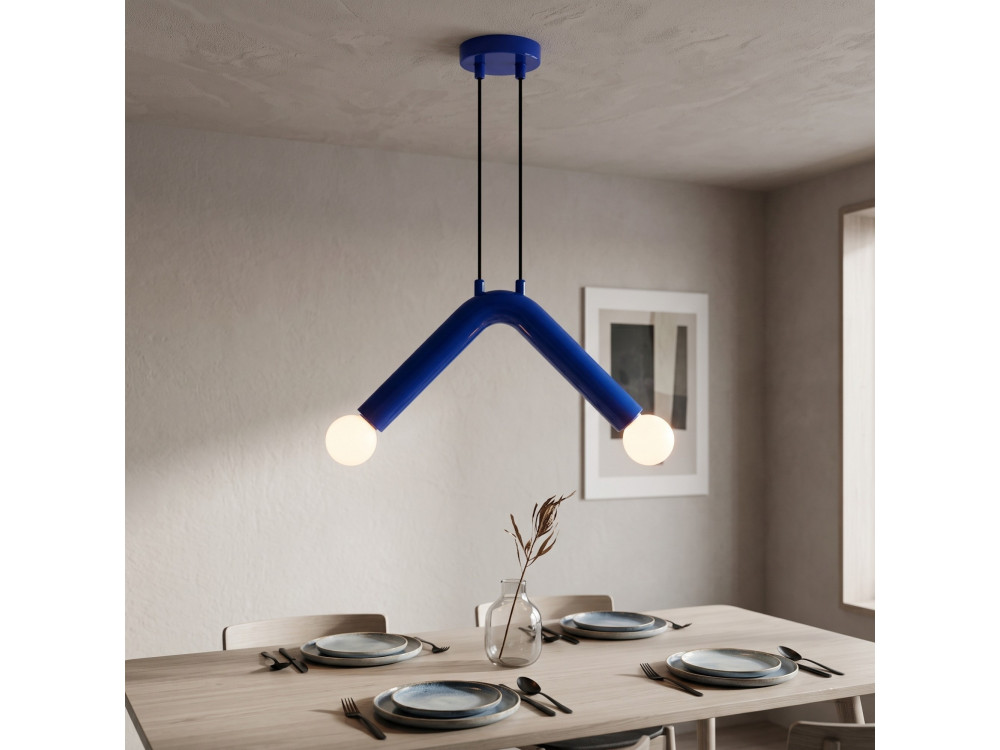 Lampada a sospensione in metallo "Balance" - 33 x 15 cm - Blu