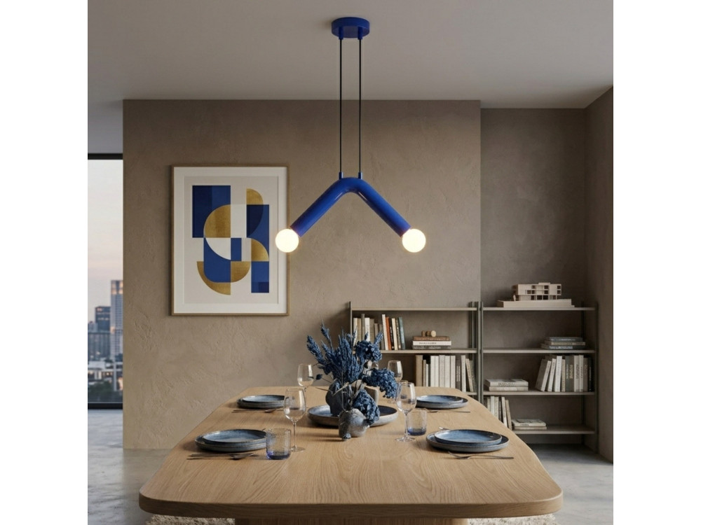 Lampada a sospensione in metallo "Balance" - 33 x 15 cm - Blu