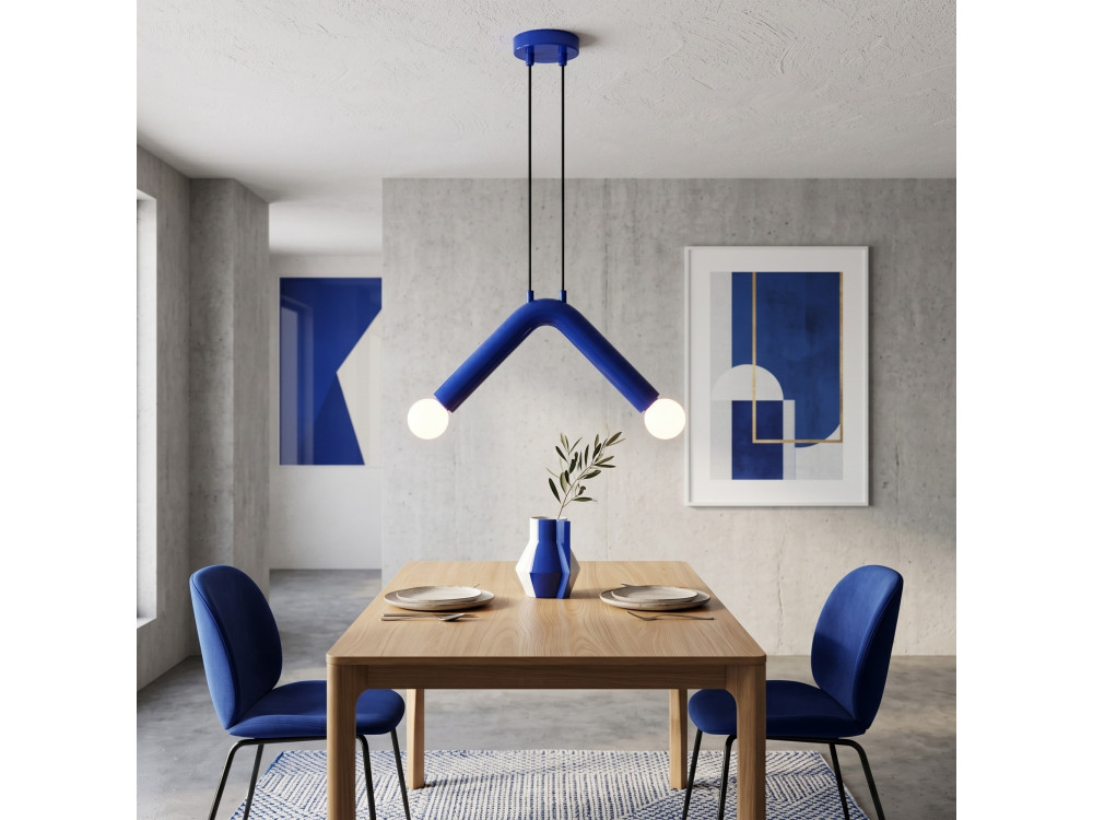 Lampada a sospensione in metallo "Balance" - 33 x 15 cm - Blu
