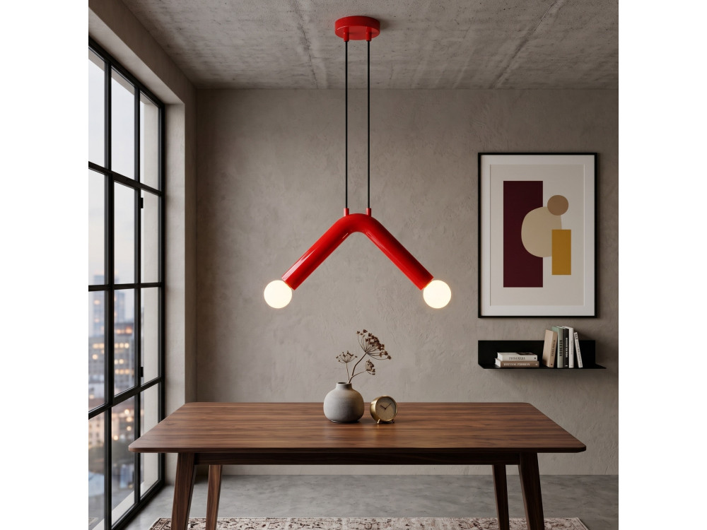 Lampada a sospensione in metallo "Balance" - 33 x 15 cm - Rossa