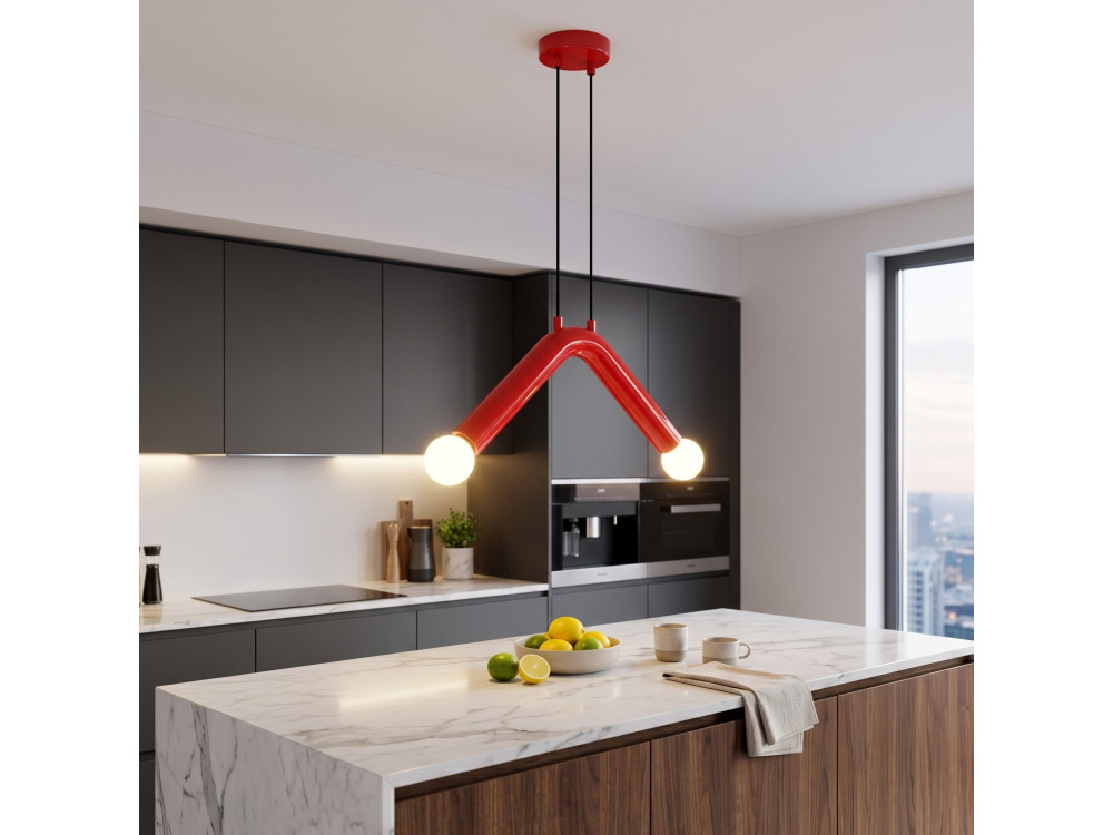 Lampada a sospensione in metallo "Balance" - 33 x 15 cm - Rossa
