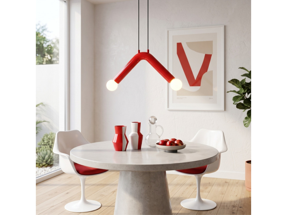 Lampada a sospensione in metallo "Balance" - 33 x 15 cm - Rossa
