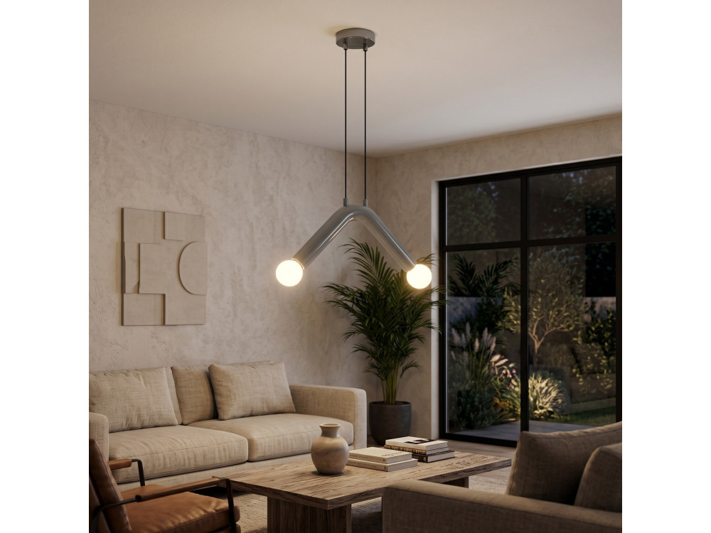 Lampada a sospensione in metallo "Balance" - 33 x 15 cm - Grigio