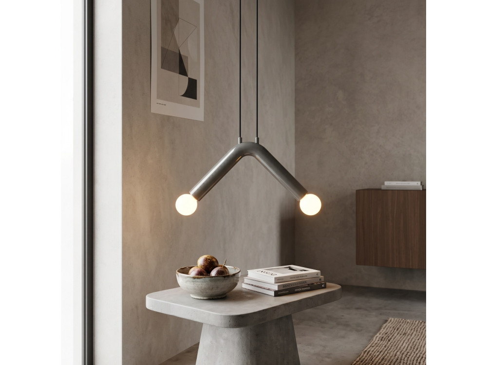 Lampada a sospensione in metallo "Balance" - 33 x 15 cm - Grigio