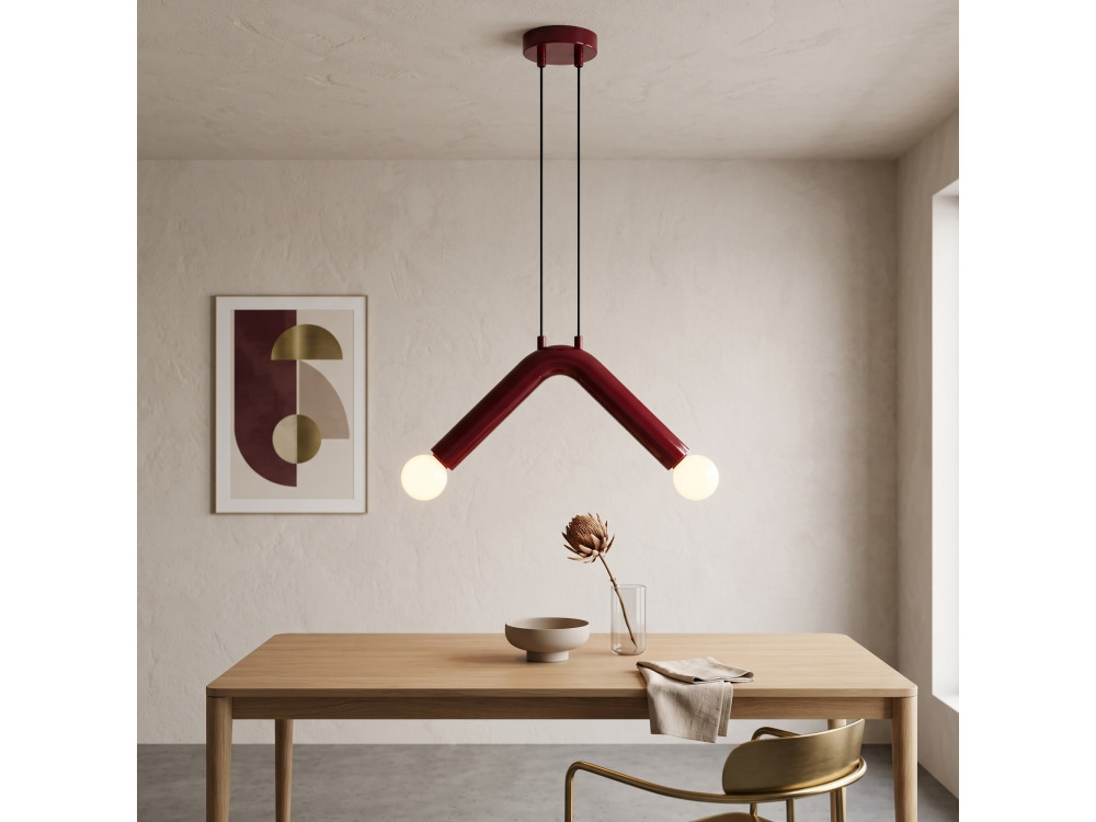 Lampada a sospensione in metallo "Balance" - 33 x 15 cm - Rossa