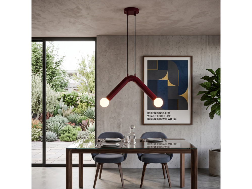 Lampada a sospensione in metallo "Balance" - 33 x 15 cm - Rossa