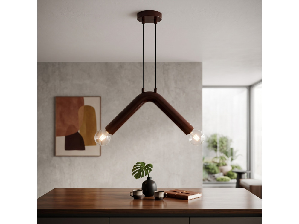 Lampada a sospensione in metallo "Balance" - 33 x 15 cm - Marrone