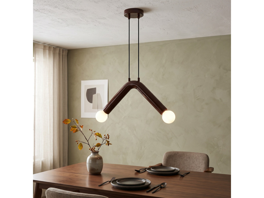 Lampada a sospensione in metallo "Balance" - 33 x 15 cm - Marrone