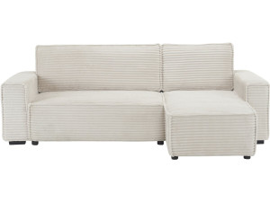 Divano angolare in velluto a coste “Opera” - 3 posti - Beige