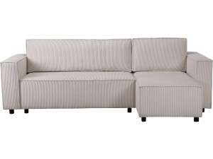 Divano ad angolo in velluto a coste "Montaigne S" - 3 posti - Beige