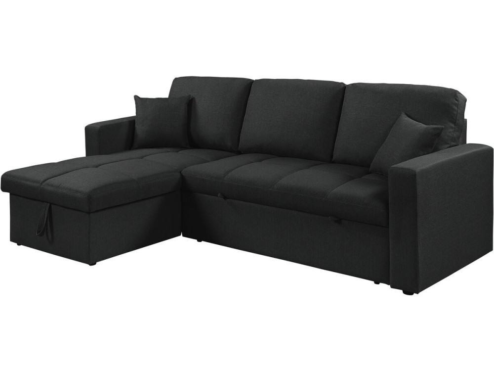 Divano ad angolo trasformabile/reversibile in stile "bubble" "Alain" - 3 posti - Nero