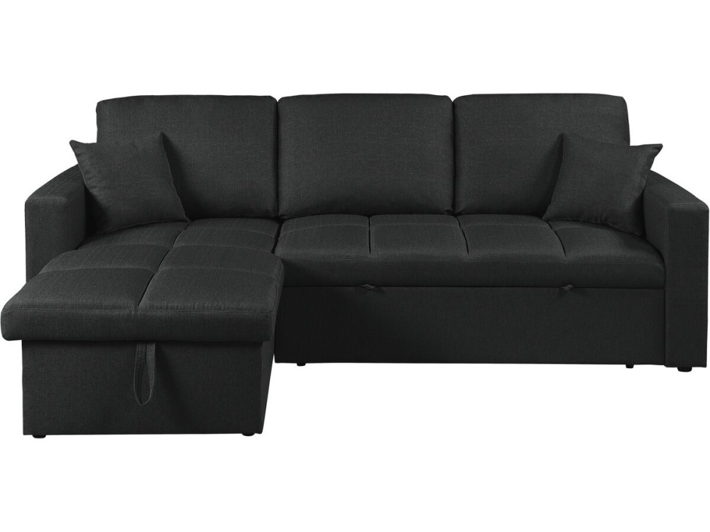 Divano ad angolo trasformabile/reversibile in stile "bubble" "Alain" - 3 posti - Nero