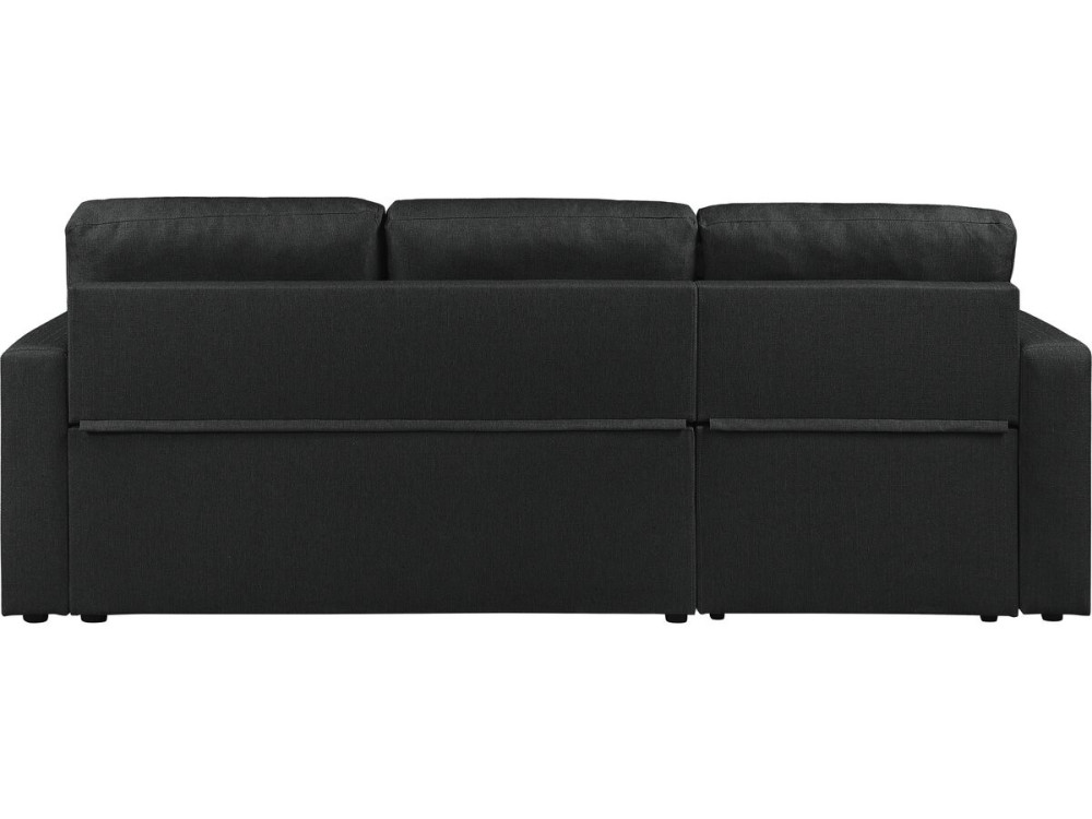 Divano ad angolo trasformabile/reversibile in stile "bubble" "Alain" - 3 posti - Nero