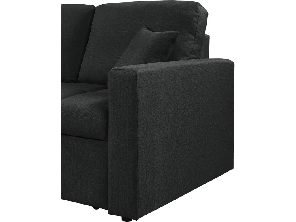Divano ad angolo trasformabile/reversibile in stile "bubble" "Alain" - 3 posti - Nero
