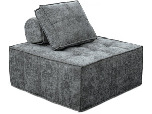 Poltrona in velluto - 96 x 100 x 89 cm - Grigio