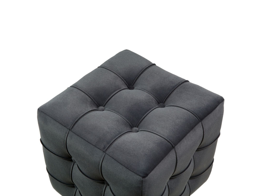 Pouf in velluto "Lizbon" - 42 x 42 x 42 cm - Grigio
