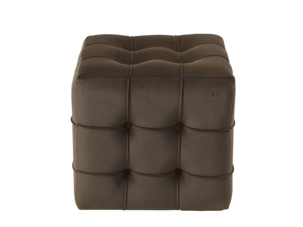 Pouf in velluto "Lizbon" - 42 x 42 x 42 cm - Marrone