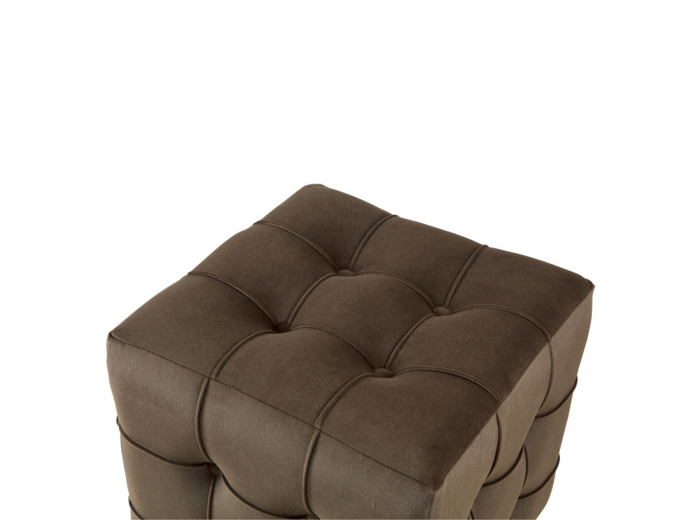 Pouf in velluto "Lizbon" - 42 x 42 x 42 cm - Marrone