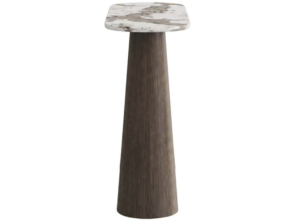 Consolle in legno con piano in ceramica "Zora" - 140 x 40 x 80 cm - Marrone