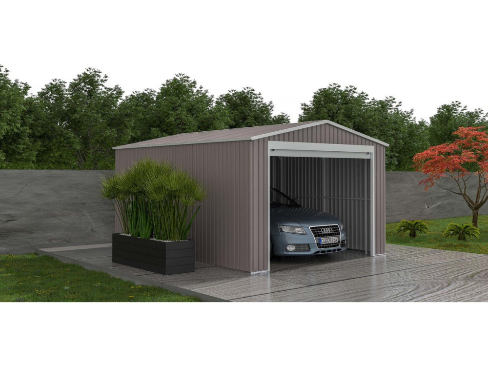 Garage in metallo NEVADA con porta scorrevole - 15,61m²