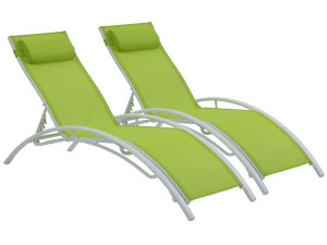 2 lettini in alluminio Beauty - PHOENIX - Verde - set di 2