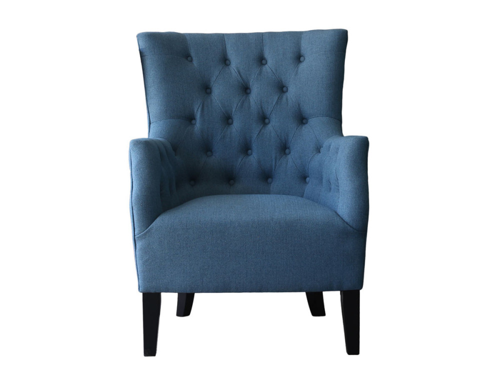 Poltrona scandinava "Duchesse" in tessuto - blu reale