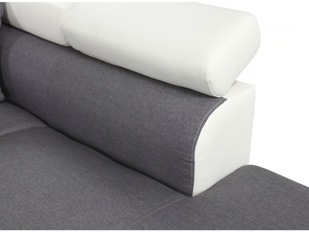Divano ad angolo convertibile "Sophia luxe" - 265 x 190,5 x 80/91 cm - Bianco / Grigio - 5 posti - Angolo destro
