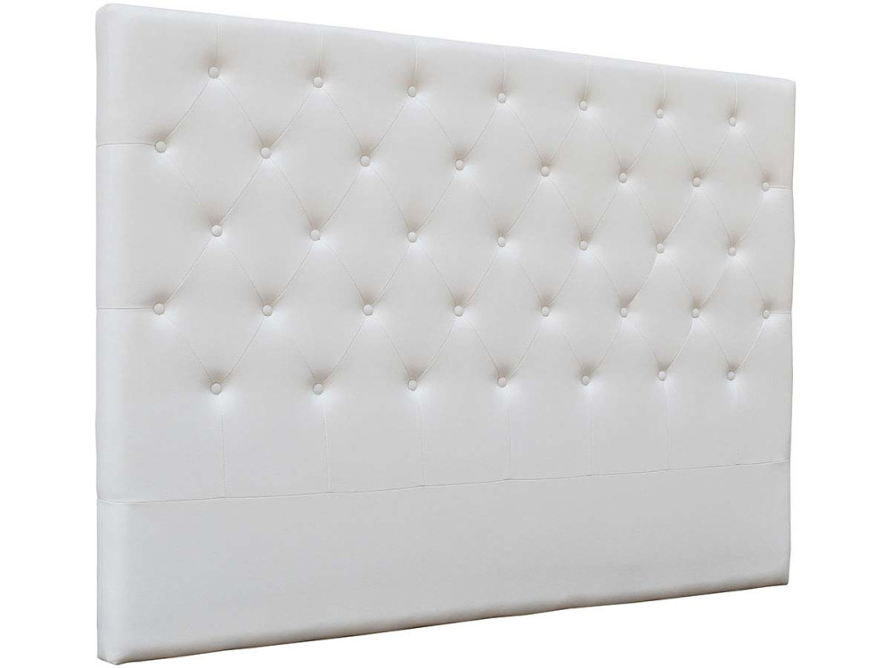 Testiera del letto imbottita 149m "Déco" in PVC -Bianco