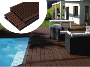 Confezione da 5 m² - Tavole per terrazza composito con struttura a nido d'ape - Marrone