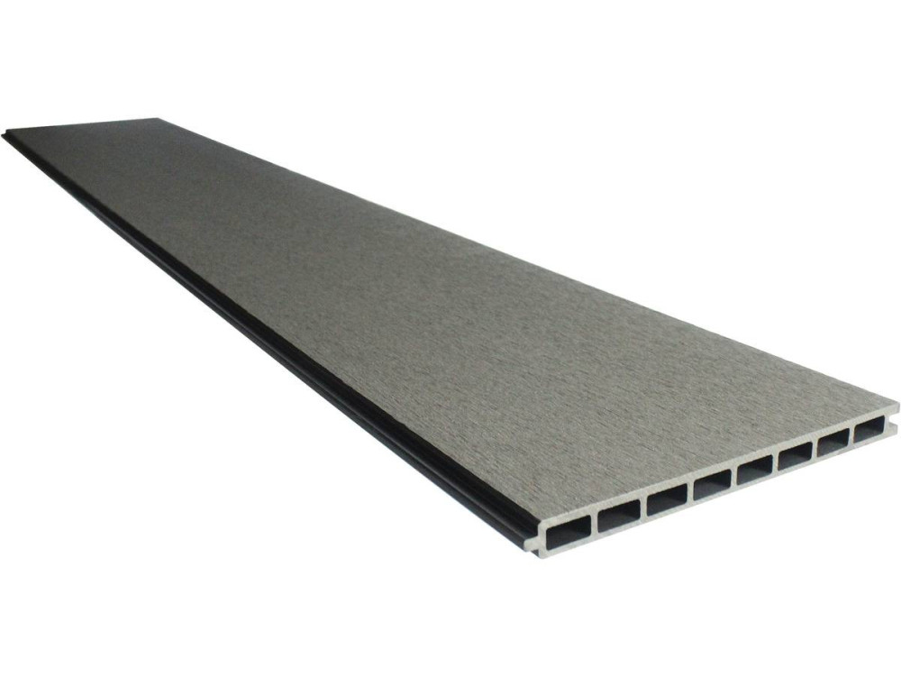 Kit di recinzione 8m composito e alluminio - Kit di fissaggio offerto - Grigio scuro