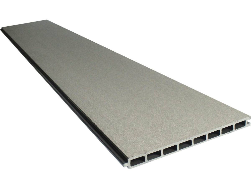 Kit di recinzione 8m composito e alluminio - Kit di fissaggio offerto - Grigio
