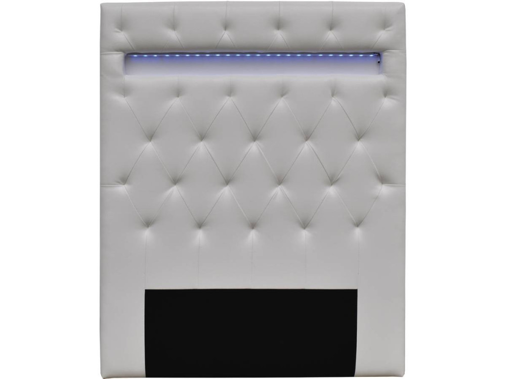 Testiera con LED "Déco" - Per letto 90 x 190 cm - Bianco
