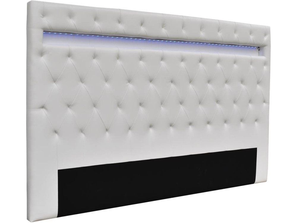 Testiera con LED "Déco"  - Per letto 180 x 200 cm - Bianco