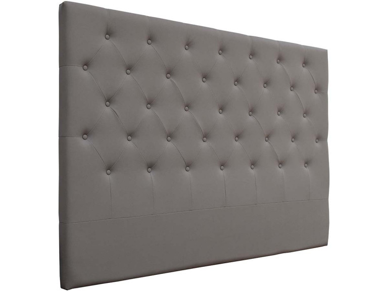 Testiera del letto imbottita 169 cm "Déco" in PVC -Grigio chiaro