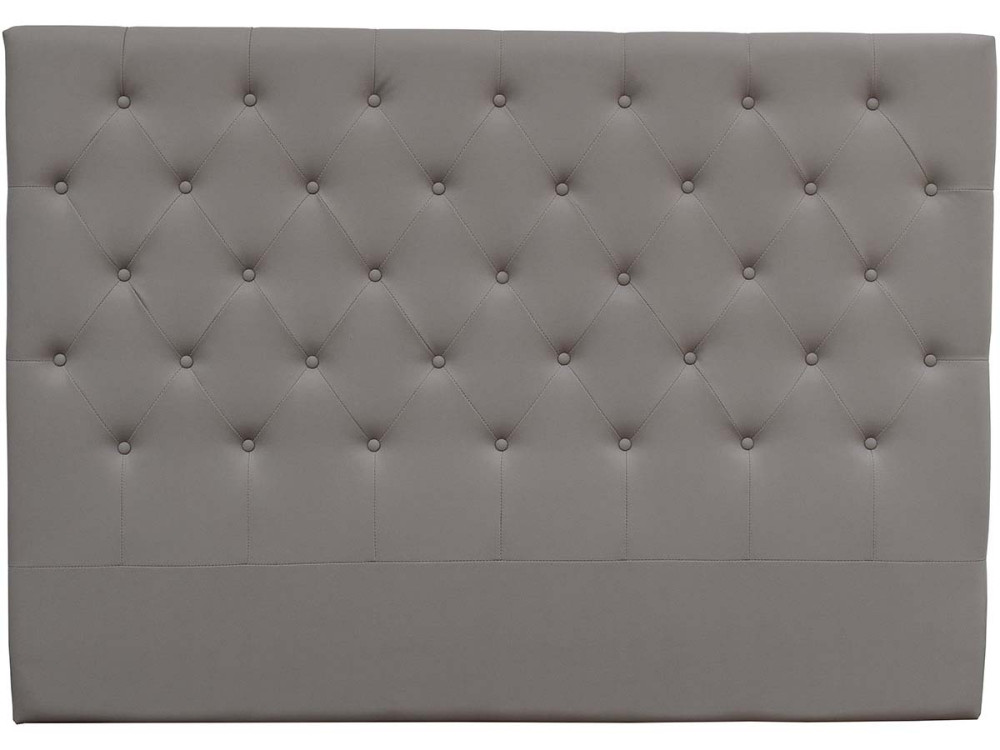 Testiera del letto imbottita 169 cm "Déco" in PVC -Grigio chiaro