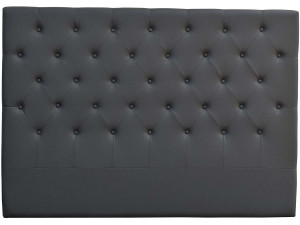 Testiera del letto imbottita 169 cm "Déco" in PVC-Grigio scuro