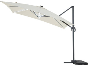 Ombrellone da esterno decentrato LED Alu "Sole 4 Luxe" - Rettangolo - 3 x 4 m - Ecru