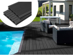 Confezione da 5 m² - Tavole per terrazza composito con struttura a nido d'ape - Grigio scuro