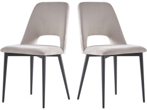 Set di 2 sedie in velluto "Fedora" - Grigio chiaro